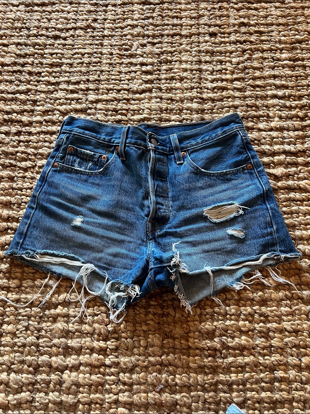 Levi's 501 Premium Distressed Denim Shorts
